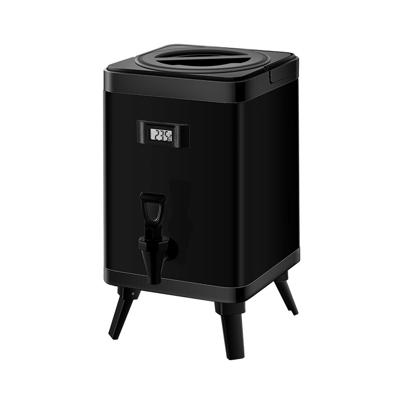 Galeată izolată comercială, pătrată, pentru băuturi, cu pereți dubli, 10 L, din oțel inoxidabil 304, pentru ceai și lapte de soia