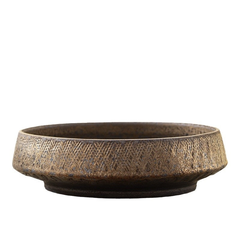 Set de ceai din ceramică brută cu capac: borcan pentru zaț de ceai, ceașcă de ceai, bazin de apă, vas vintage pentru spălat pensule, găleată pentru apă uzată