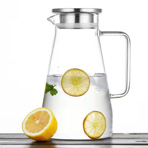 Sticlă transparentă pentru apă rece – set ceai cu flori, capacitate mare, model glaciar