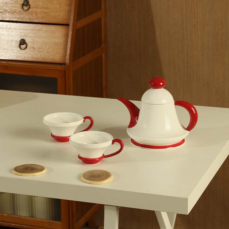 Set ceramic de ceai cu ceainic și căni, cadou pentru nuntă și logodnă, ceai de după-amiază acasă, suvenir de inaugurare a locuinței