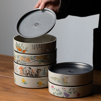 Set ceramic Gongfu pentru ceai, cu tavă de servire și ceainic rotund cu capac din metal, glazură Grass Ash, pentru uz casnic