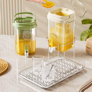 Sticlă de plastic PP pentru apă rece, cu robinet și borcan pentru ceai de fructe, model glaciar, design modern minimalist pentru casă și picnic în aer liber