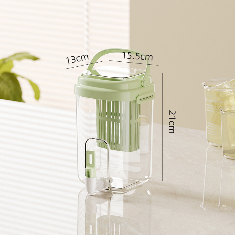 Sticlă de plastic PP pentru apă rece, cu robinet și borcan pentru ceai de fructe, model glaciar, design modern minimalist pentru casă și picnic în aer liber