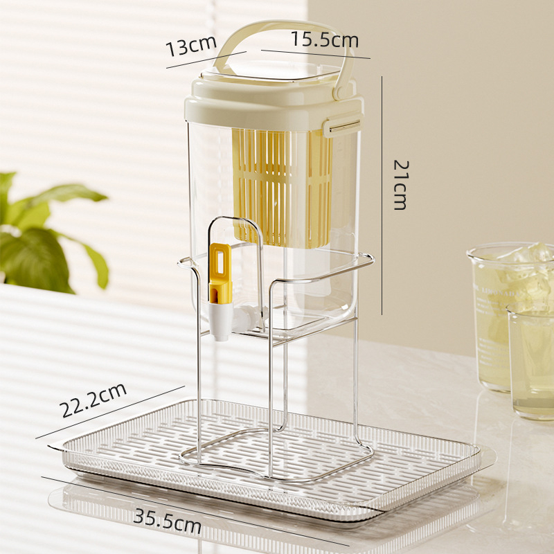 Sticlă de plastic PP pentru apă rece, cu robinet și borcan pentru ceai de fructe, model glaciar, design modern minimalist pentru casă și picnic în aer liber