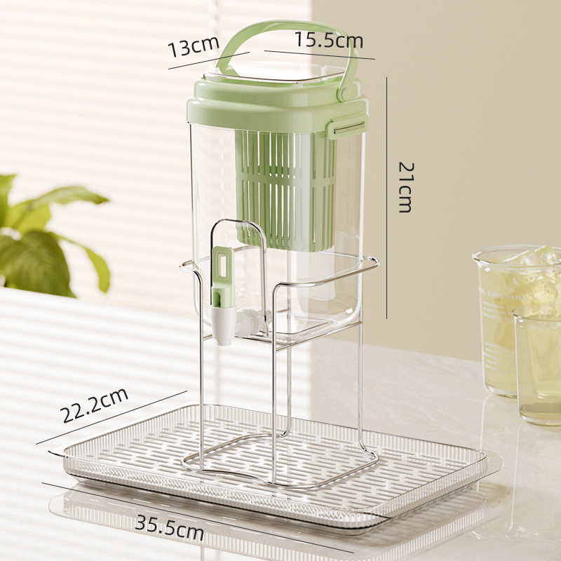 Sticlă de plastic PP pentru apă rece, cu robinet și borcan pentru ceai de fructe, model glaciar, design modern minimalist pentru casă și picnic în aer liber