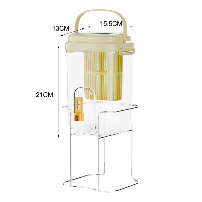 Sticlă de plastic PP pentru apă rece, cu robinet și borcan pentru ceai de fructe, model glaciar, design modern minimalist pentru casă și picnic în aer liber