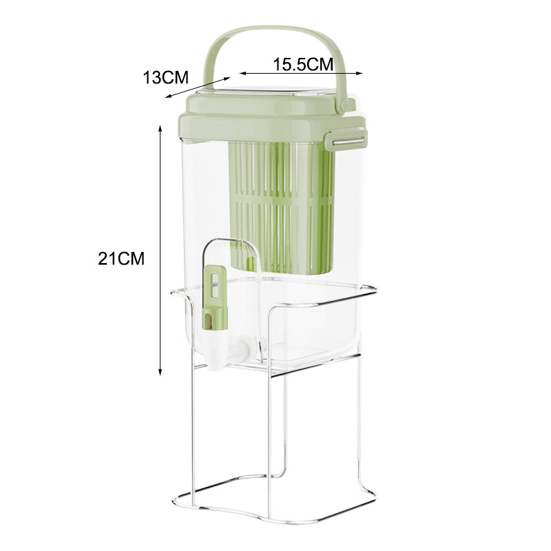 Sticlă de plastic PP pentru apă rece, cu robinet și borcan pentru ceai de fructe, model glaciar, design modern minimalist pentru casă și picnic în aer liber