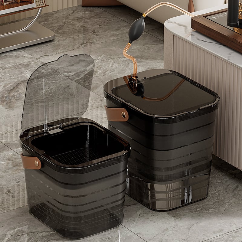 Găleată din plastic pentru resturi de ceai, cu separare și filtrare, accesoriu pentru ceremonia ceaiului