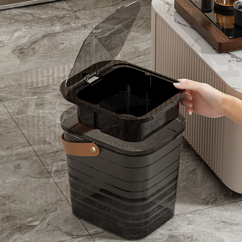 Găleată din plastic pentru resturi de ceai, cu separare și filtrare, accesoriu pentru ceremonia ceaiului