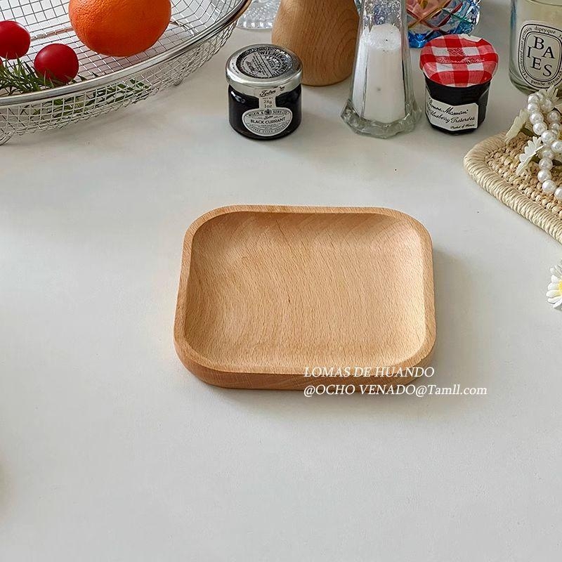 Stil japonez, din beech wood: farfurie pentru desert, farfurie pentru tort, suport pentru ceașca de cafea, tavă de servire – rotundă și dreptunghiulară, potrivită pentru steak și grătar, ceai de după-amiază.