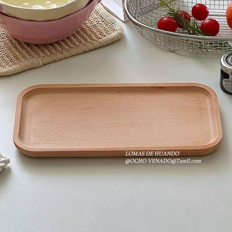 Stil japonez, din beech wood: farfurie pentru desert, farfurie pentru tort, suport pentru ceașca de cafea, tavă de servire – rotundă și dreptunghiulară, potrivită pentru steak și grătar, ceai de după-amiază.