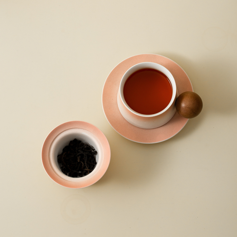 Ceașcă rustică din porțelan pentru ceai și cafea, cu capac, mâner din lemn și filtru – ceașcă premium pentru ceai și cafea