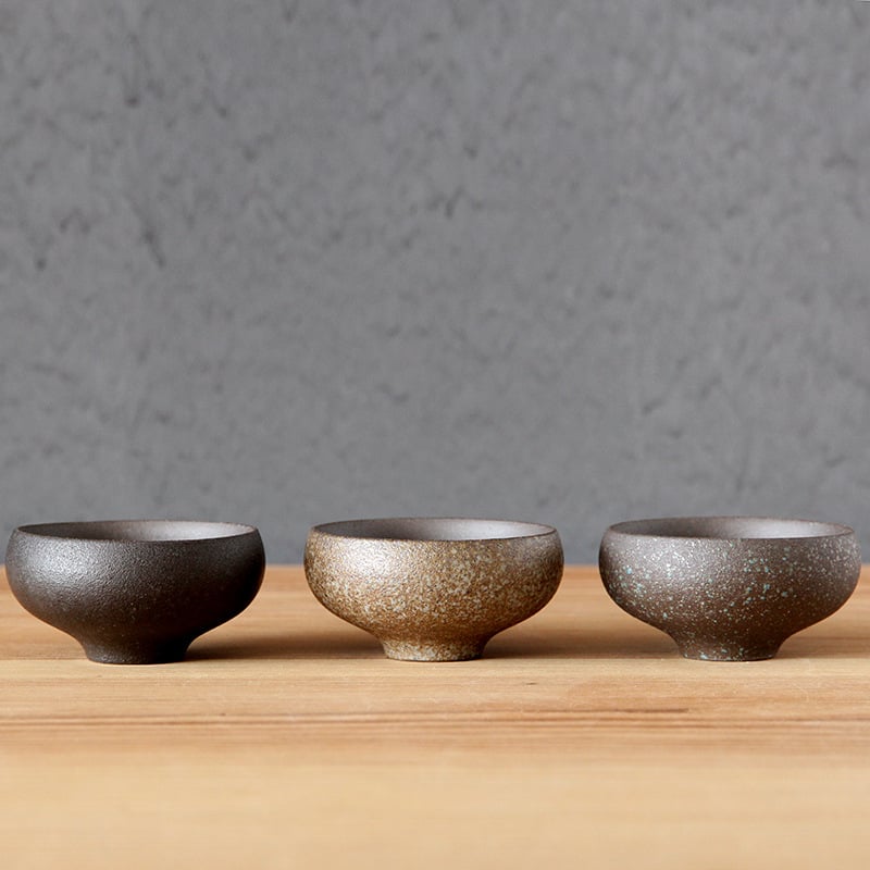 Ceașcă de ceai din ceramică de piatră pentru set Gongfu, design simplu