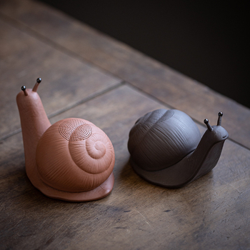 Filtru de ceai creativ din lut mov, ceramic, ornament mic în formă de melc, filtru pentru frunzele de ceai, accesorii pentru setul Kung Fu de ceai.