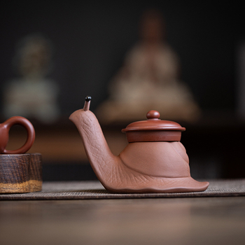 Filtru de ceai creativ din lut mov, ceramic, ornament mic în formă de melc, filtru pentru frunzele de ceai, accesorii pentru setul Kung Fu de ceai.