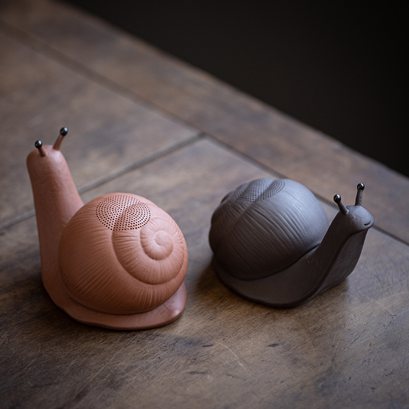 Filtru de ceai creativ din lut mov, ceramic, ornament mic în formă de melc, filtru pentru frunzele de ceai, accesorii pentru setul Kung Fu de ceai.
