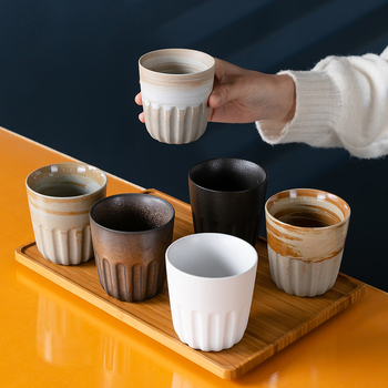 Leaf ceașcă mare din ceramică rustică, stil japonez, vintage wabi-sabi, pentru ceai, apă, masă sau cafea