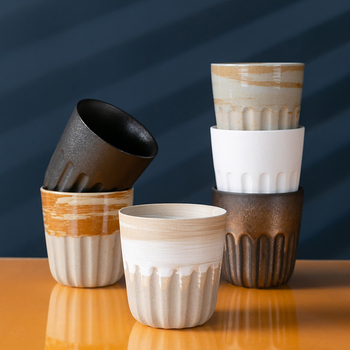 Leaf ceașcă mare din ceramică rustică, stil japonez, vintage wabi-sabi, pentru ceai, apă, masă sau cafea