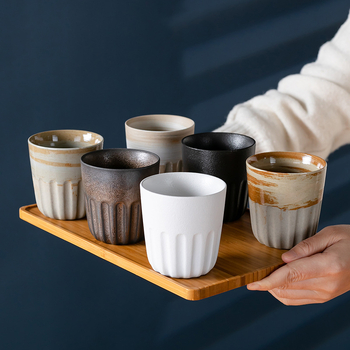 Leaf ceașcă mare din ceramică rustică, stil japonez, vintage wabi-sabi, pentru ceai, apă, masă sau cafea