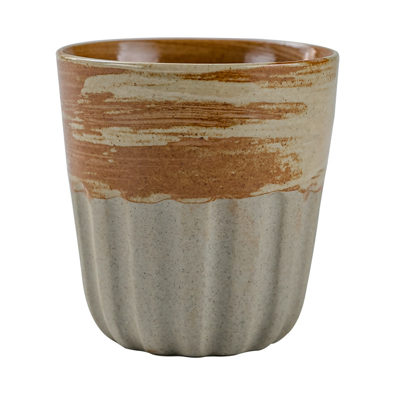 Leaf ceașcă mare din ceramică rustică, stil japonez, vintage wabi-sabi, pentru ceai, apă, masă sau cafea