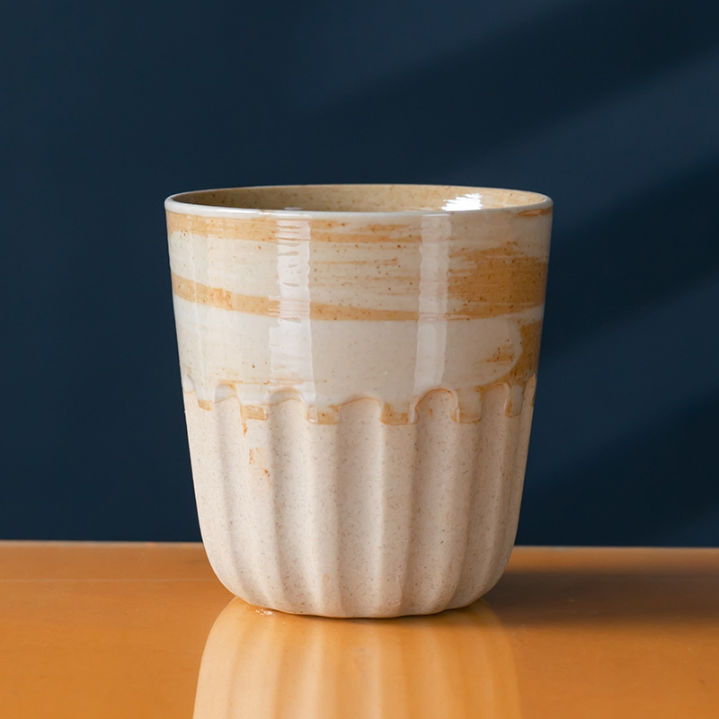 Leaf ceașcă mare din ceramică rustică, stil japonez, vintage wabi-sabi, pentru ceai, apă, masă sau cafea