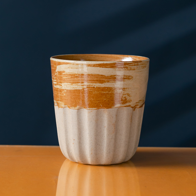 Leaf ceașcă mare din ceramică rustică, stil japonez, vintage wabi-sabi, pentru ceai, apă, masă sau cafea
