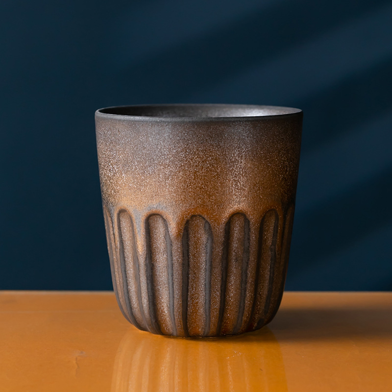Leaf ceașcă mare din ceramică rustică, stil japonez, vintage wabi-sabi, pentru ceai, apă, masă sau cafea