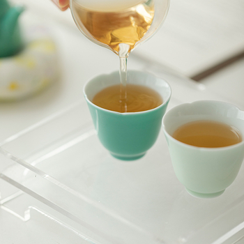 Miyan ceașcă de ceai din ceramică, lucrată manual, margine florală, culoare pură, stil modern minimalist, o singură ceașcă, pereți subțiri