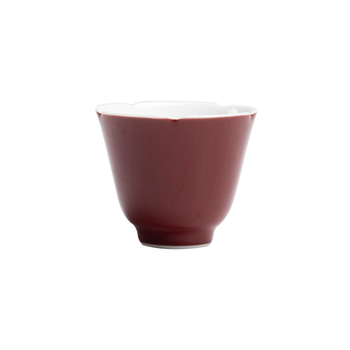 Miyan ceașcă de ceai din ceramică, lucrată manual, margine florală, culoare pură, stil modern minimalist, o singură ceașcă, pereți subțiri