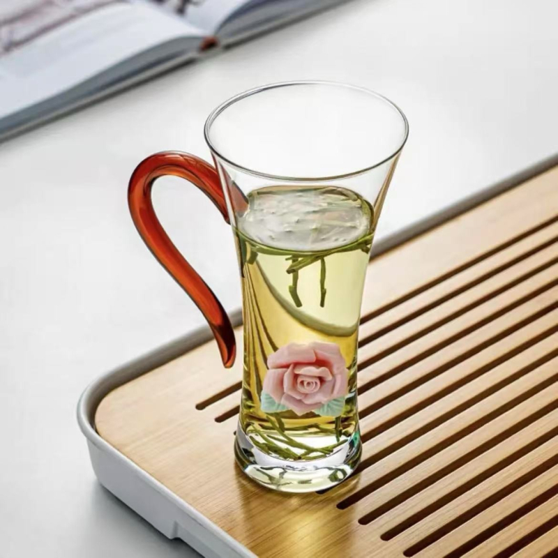 Mesni Cană de Sticlă cu Mâner, Borosilicat de Înaltă Calitate, Rezistentă la Temperatură – Uz Casnic, Ceai și Suc