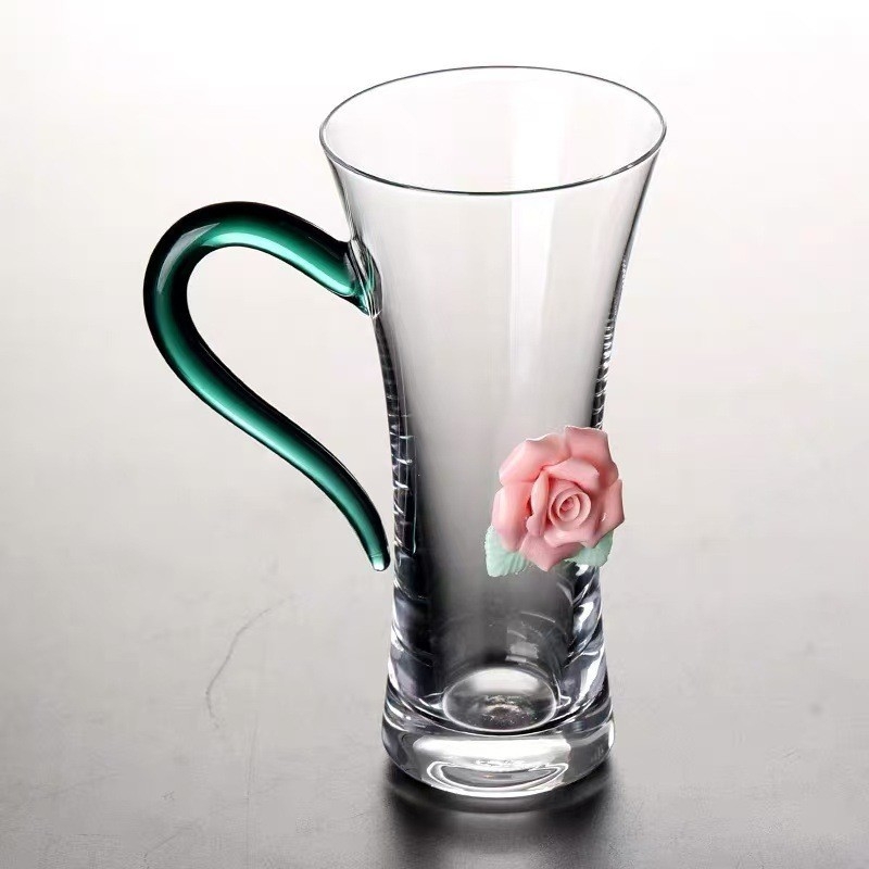 Mesni Cană de Sticlă cu Mâner, Borosilicat de Înaltă Calitate, Rezistentă la Temperatură – Uz Casnic, Ceai și Suc