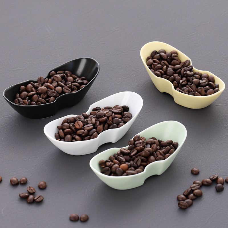 Placă ceramică Dehua pentru măsurarea boabelor de cafea și tavă de expunere pentru ceai, albă