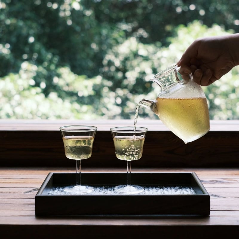 Yunlin ceainic verde din sticlă borosilicată, rezistent la căldură, cu filtru, stil chinezesc – Teastone