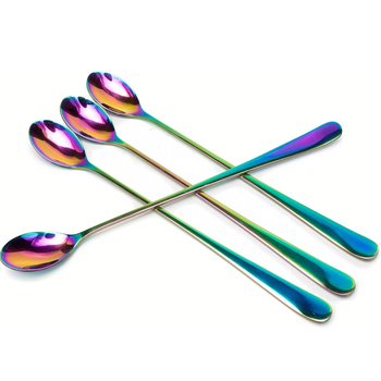 Lingură nouă pentru amestecat cocktail, compatibilă cu mașina de spălat vase, din oțel inoxidabil 410, îngroșat, mâner lung, linguriță pentru băuturi