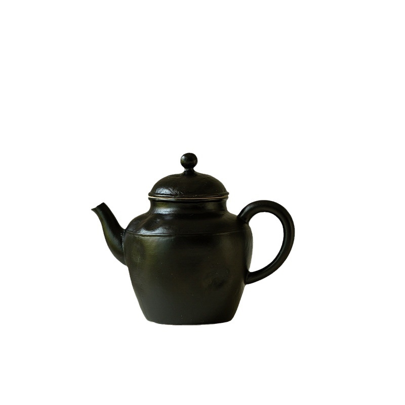 Ceainic ceramic lucrat manual, în stil japonez Wabi-Sabi, compact pentru uz casnic