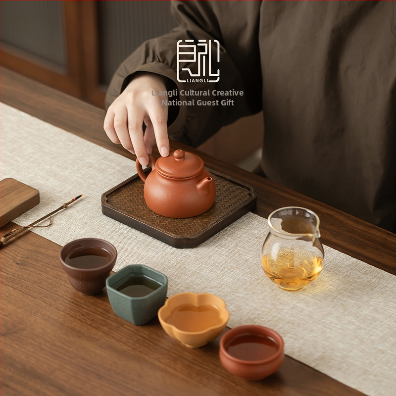 Set Gongfu de ceai premium, cu imprimare de logo, în cutie cadou