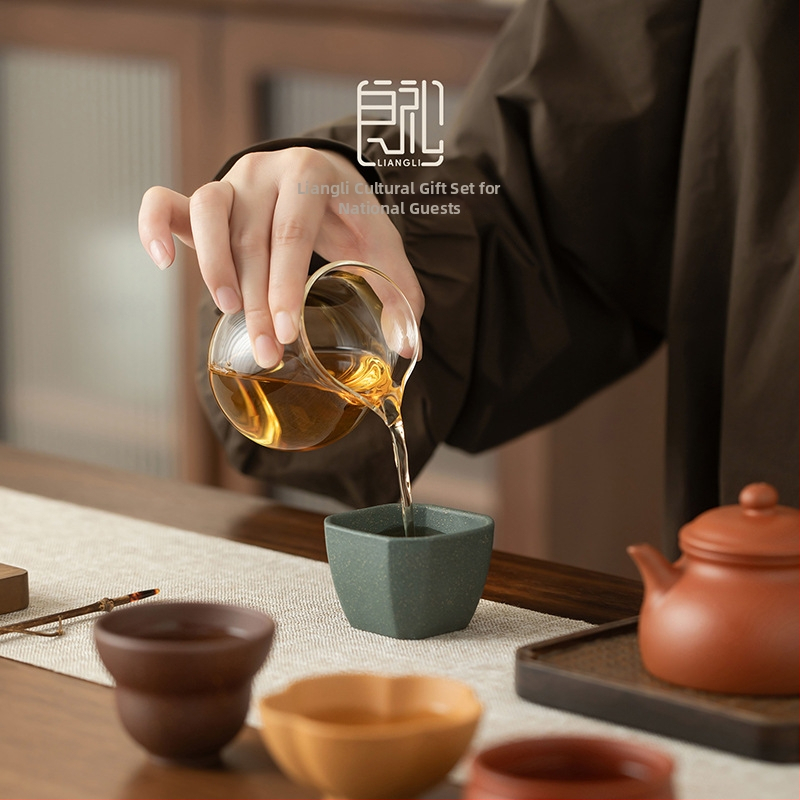 Set Gongfu de ceai premium, cu imprimare de logo, în cutie cadou