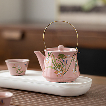 Set Gongfu Ru Kiln de ceai: 1 ceainic și 3 cești, ceramică, pentru uz casnic