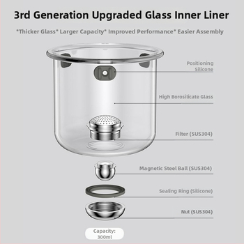 Ceainic magnetic de înaltă calitate pentru o singură porție, cu pahar de separare a apei — set de ceai din sticlă rezistentă la căldură, pentru sănătate, 550 ml