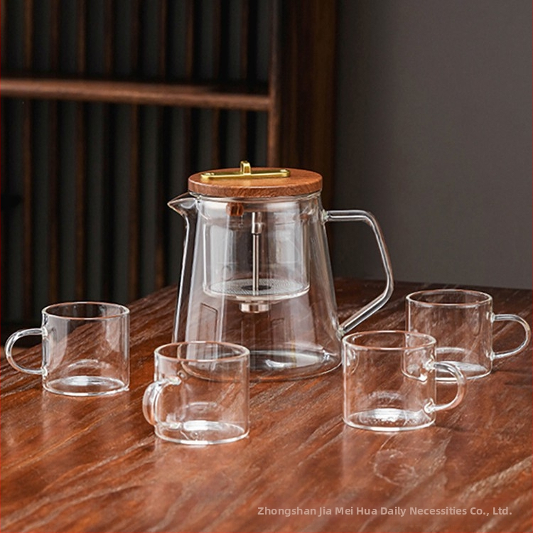 Ceainic magnetic de înaltă calitate pentru o singură porție, cu pahar de separare a apei — set de ceai din sticlă rezistentă la căldură, pentru sănătate, 550 ml