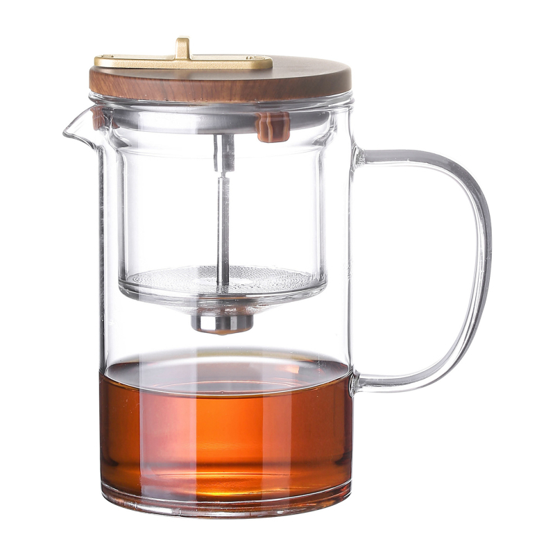 Ceainic magnetic de înaltă calitate pentru o singură porție, cu pahar de separare a apei — set de ceai din sticlă rezistentă la căldură, pentru sănătate, 550 ml