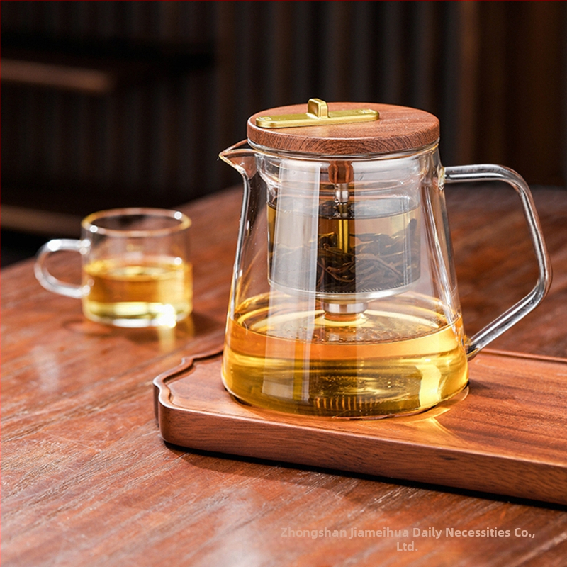 Ceainic magnetic de înaltă calitate pentru o singură porție, cu pahar de separare a apei — set de ceai din sticlă rezistentă la căldură, pentru sănătate, 550 ml