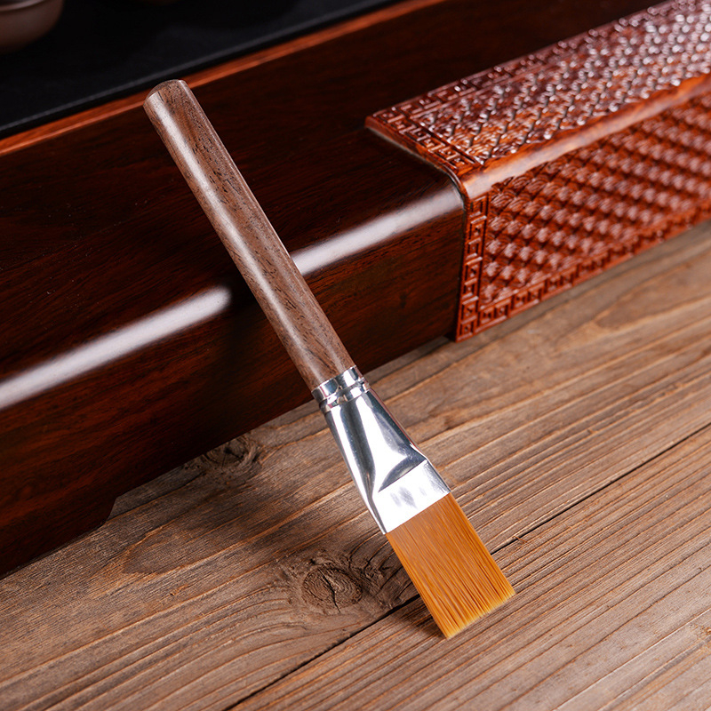 Set accesorii ceai din lemn de abanos: perie de curățare pentru ceainic, perie pentru tava de ceai, perie Bakelit, accesorii din lemn rosewood pentru ceremonia ceaiului acasă