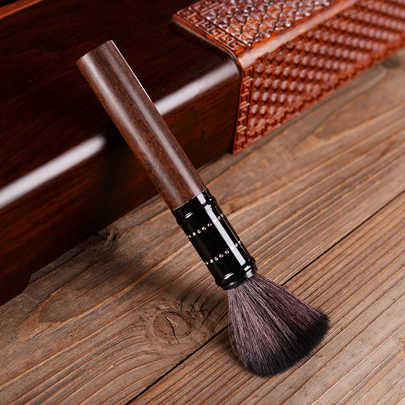Set accesorii ceai din lemn de abanos: perie de curățare pentru ceainic, perie pentru tava de ceai, perie Bakelit, accesorii din lemn rosewood pentru ceremonia ceaiului acasă