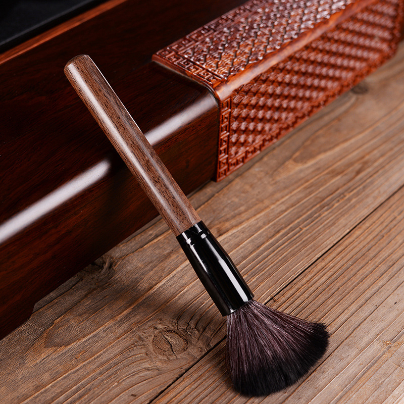 Set accesorii ceai din lemn de abanos: perie de curățare pentru ceainic, perie pentru tava de ceai, perie Bakelit, accesorii din lemn rosewood pentru ceremonia ceaiului acasă