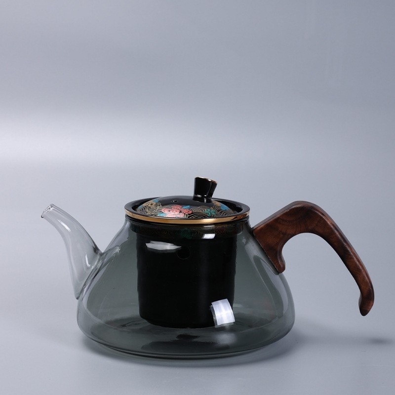 Ceainic din sticlă rezistentă la temperatură pentru plita electrică ceramică, stil retro pentru casă și birou