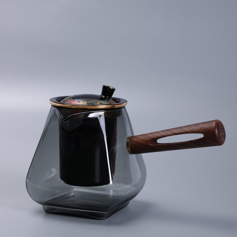 Ceainic din sticlă rezistentă la temperatură pentru plita electrică ceramică, stil retro pentru casă și birou