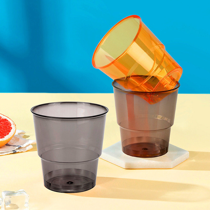 Petunia, pahar colorat în stil aviație, aspect Instagram, din plastic PS, de unică folosință, 30–135 ml
