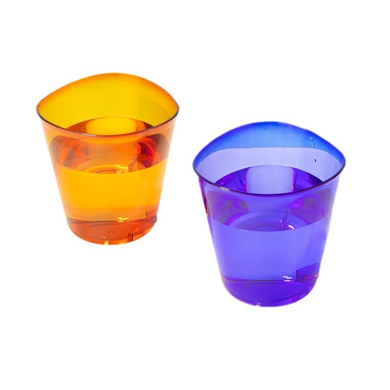 Petunia, pahar colorat în stil aviație, aspect Instagram, din plastic PS, de unică folosință, 30–135 ml