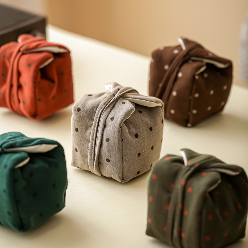 Geantă din material textil, stil retro, pentru depozitare ceainic, gaiwan și cești – accesorii portabile pentru ceai